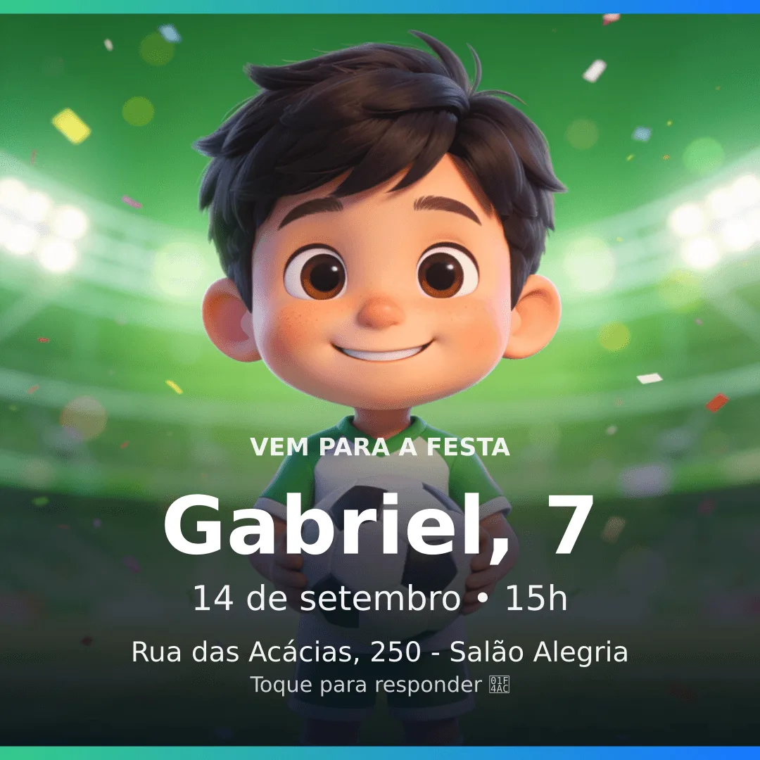 Exemplo de Convite para WhatsApp do Kit Festa