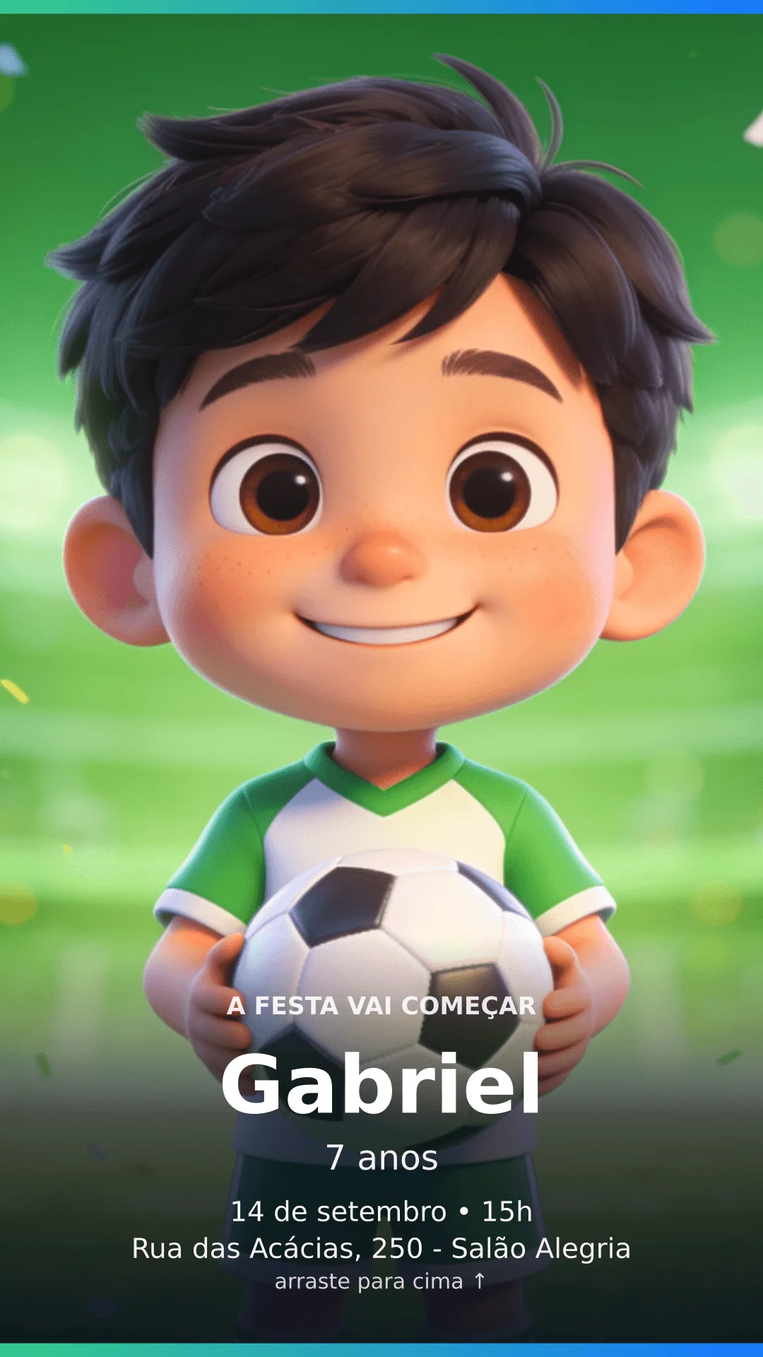 Exemplo de Story personalizado do Kit Festa